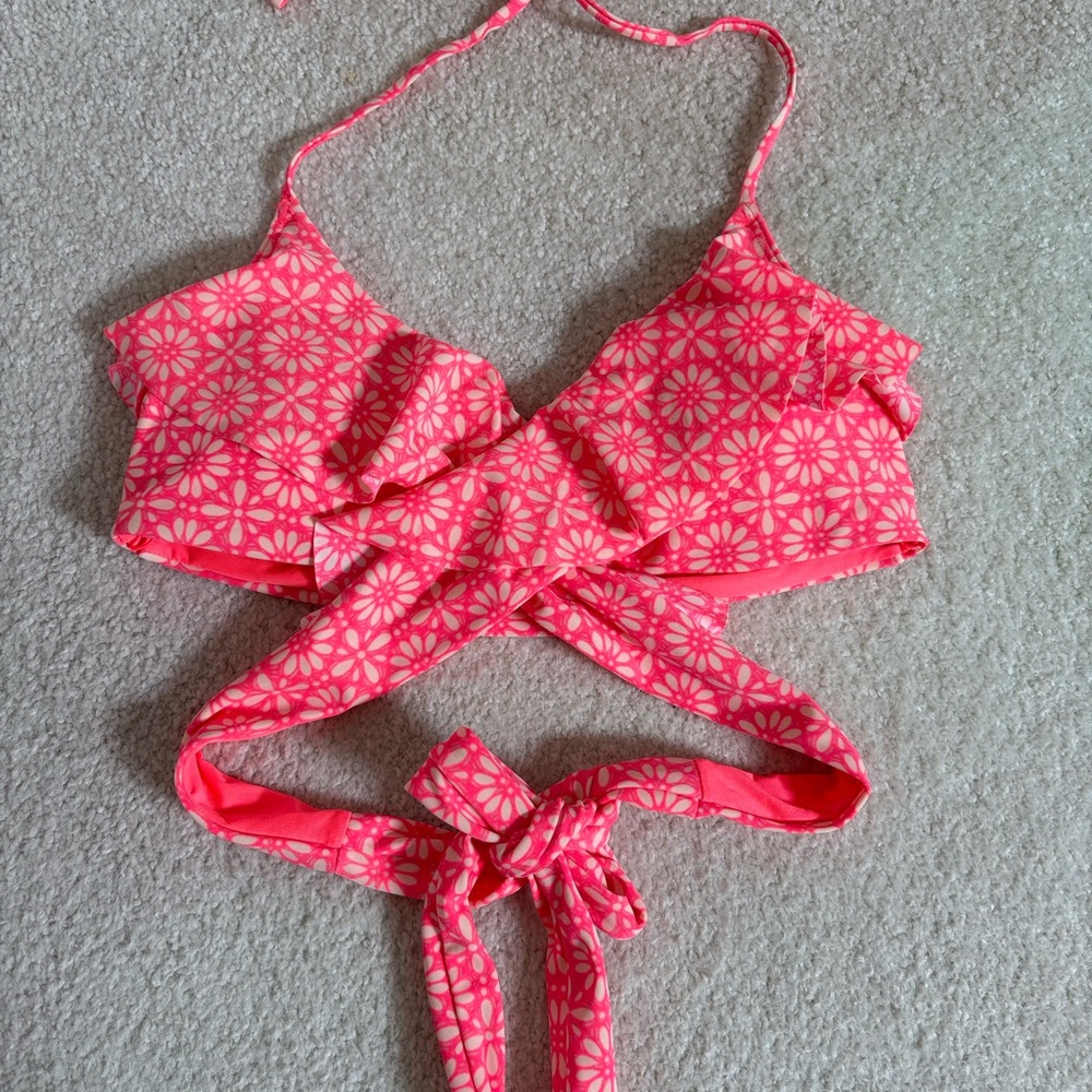 Aerie Pink Floral Bikini Top
